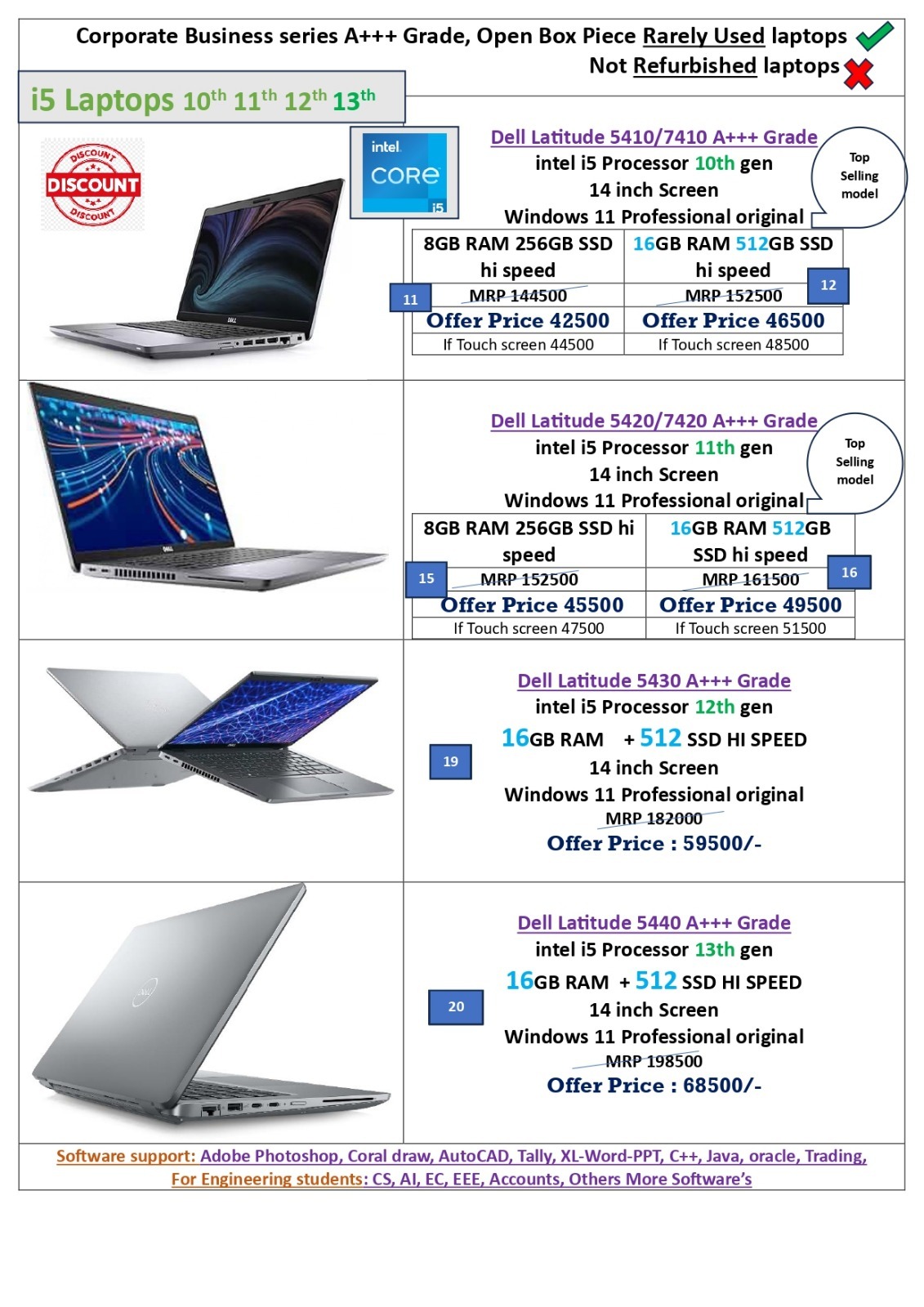 Dell laptop I5 11th gen 8gb ram 256 ssd image